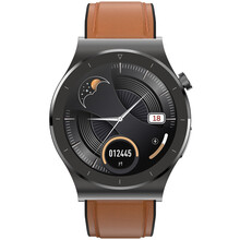 华为手机通用高精度血压心率心电图体温监测智能手环远程血氧心跳心脏男老人女运动健康非医疗级量多功能手表 棕皮带+(体温+心电+血氧+心率+血压)