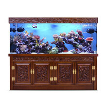 舞万花实木鱼缸中式鱼缸 实木水族箱龙鱼缸底柜 一米五底滤