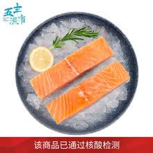 华润 五丰渔市 智利三文鱼段（带皮）（大西洋鲑） 速冻 冷冻 生鲜 鱼类 海鲜水产 智利三文鱼段（带皮） 450g