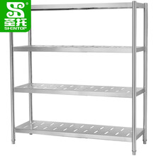 圣托（Shentop）酒店饭店厨房储物架 不锈钢平板仓库货架 多功能四层工程冲孔收纳架 STTA-HK15D