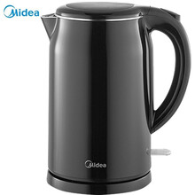 美的（Midea）电水壶 家用双层防烫快速沸腾1.7L大容量 304不锈钢 黑武士水壶 SH17M301b 企业采购