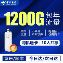 中国电信随身随行移动WiFi免插卡包年纯流量卡0月租5g电脑上网卡无限流量插卡车载热点全网通4G路由 电信1200G累计流量年卡 + 全网通路由器