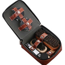 晗畅鞋油真皮皮鞋保养油黑色无色通用黑又亮擦鞋神器家用多功能 方形鞋刷9件套(三色鞋油+擦鞋手套)