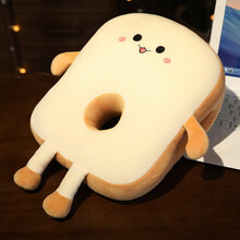 物枕居 冰丝午睡枕趴睡枕学生抱枕女生办公室趴桌子睡觉神器午休趴趴枕头 吐司面包FX 32x28x12cm(正面水晶绒反面冰丝)