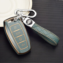 哈弗h6钥匙套第三代哈佛f7x大狗h9初恋m6赤兔f5长城炮h7汽车钥匙扣h2s包h4壳h1h3h5 哈弗4键【奶奶灰】+菱格双扣（升级轻奢金边全包款）