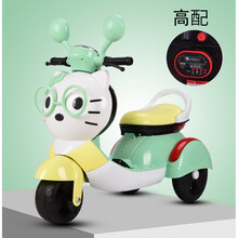 迪士尼新品儿童摩托宝宝电动三轮男女小孩充电瓶童车1到5岁坐骑大号遥控 升级款绿色单驱带早教加大电瓶 送话筒 高配