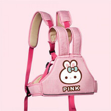 电动摩托车儿童安全带双绑带宝宝骑车小孩电瓶车背带前后座带防摔十月 双绑带-可爱兔