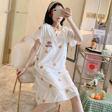 娜丽密艾孕妇哺乳睡裙夏天短袖睡衣夏季薄款产后月子服大码哺乳连衣裙家居服 YXY889 女L码建议90-115斤