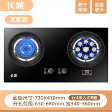 燃气灶 嵌入式家用厨房煤气灶凌液化气天然气厨房台嵌两用 傲 双灶煤气灶燃气灶傲凌 长城-顶配+加厚玻璃+聚能环+九腔炉头（液化气）