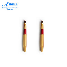 阿嚓热 化妆刷便携眉刷眼影刷唇刷套装初学者彩妆化妆工具 迷你带盖2支 人造纤维