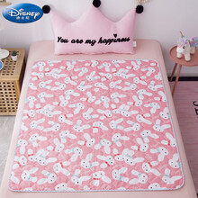 迪士尼儿童隔尿垫防水可洗超大儿童成人宝宝纯棉透气床垫夏季防漏姨妈垫 粉小兔 60*90