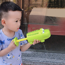 巧巧兔 儿童玩具水枪戏水玩具抽拉式单管滋水枪卡通鳄鱼呲水枪宝宝洗澡玩具