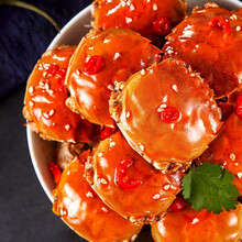 【优选零食】香辣蟹即食罐装熟食小螃蟹全母大闸蟹麻辣海鲜零食 350克公母1罐装