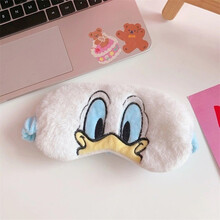 可爱少女心午睡眼罩卡通猫咪毛绒眼罩蝴蝶结遮光眼罩女生 唐老鸭眼罩