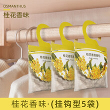 衣柜除味剂去异味清香衣服香薰持久除臭神器鞋柜衣物香氛 桂花挂钩型5袋