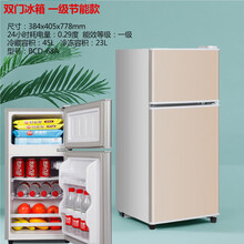 小冰箱家用小型电冰箱宿舍租房用双开门一级节能环保公寓办公室迷你二人省电冷冻冷藏美示 138金色/双门 (一级能效)