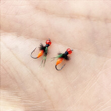 2021新品溪尚毒蚊微物路亚飞蝇钩爆连白条马口溪哥手工仿昆虫罗非鱼假鱼饵 14#橙色10枚13mm*5mm大号 其他