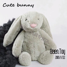 邦尼兔子ins风垂耳兔毛绒玩具可爱兔子安抚玩偶公仔送女生日礼物 灰色 32cm
