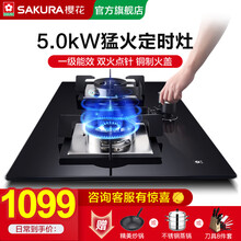樱花（SAKURA）B9201燃气灶双灶台式嵌入式两用定时猛火灶大火力天然气液化气煤气灶炉具 B9201-5.0KW大火力 天然气左右独立定时