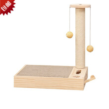 京调玉琢小型猫树猫爬架猫抓板一体式猫窝 瓦楞纸磨爪器猫抓板 结实耐磨猫抓柱宠物立式逗猫玩具猫爬架 猫抓板