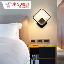 卡梦尔 现代简约卧室房间床头灯温馨鹿角北欧客厅方型圆形背景墙创意过道壁灯 方形 黑框  三色变光