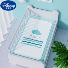 迪士尼品牌轻奢自I营双面吸水隔尿垫婴儿防水可洗透气大号超大儿童宝宝床单防尿隔夜姨妈小床垫 小鲸鱼双面可用 70x120cm