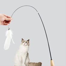 憨憨乐园 猫玩具【可伸缩40-71cm】逗猫棒猫咪磨牙棒长杆羽毛钓鱼竿铃铛耐咬逗猫神器