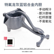 TOKRE手动榨汁机挤压器家用不锈钢石榴汁压汁器榨柠檬汁橙汁机神器 可拆卸灰蓝铝合金内胆 款 100只过滤袋+食物夹