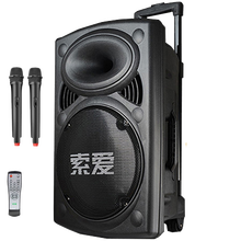索爱(soaiy）T19A拉杆音响户外广场舞音响锂电池音箱便携式手机电脑电视投影仪蓝牙唱歌音响 音箱+2个无线话筒