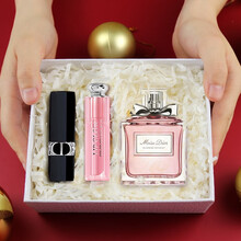 七夕 情人节礼物迪奥dior花漾甜心小姐香水女士Dior口红礼盒套装邂逅化妆品生日礼物女送 女友老婆 花漾甜心香水50ML+999丝绒+001