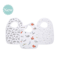 aden anais 美国品牌婴儿护肩纯棉口水巾围嘴新生儿围兜宝宝三角巾3层加厚款3只装aa 3只装-亲近自然