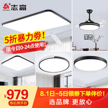 志高（CHIGO）LED吸顶灯现代简约客厅灯北欧工业风超薄灯具套餐卧室餐厅变色调光灯饰套装 ⑤三室两厅/餐厅带风扇
