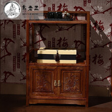 翁老匠 红木家具非洲花梨（学名:刺猬紫檀）茶叶柜实木两门餐边柜 茶水柜 置物柜 酒柜收纳 茶水车
