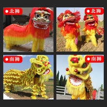 宏跃达 舞龙舞狮道具整套南狮北狮夜光龙比赛国标龙灯旱船毛驴表演道具 成人三号【加厚狮皮】红色南狮全套