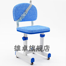 雄卓 儿童书椅电脑椅小学生可调节座椅升降写字椅靠背坐姿书桌凳家用学习椅子小孩写作业的椅子 蓝色版(赠送椅套) 12档38-58cm