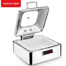 菲迪斯（FISDDIS）304不锈钢自助餐炉电加热液压自助餐保温炉酒店早餐炉布菲炉保温炉 中方形-单格陶瓷盆6升【304豪华款】