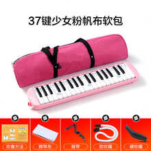 潘洛斯 情人节礼物嘉德瑞口风琴37键32键初学者小学生用演奏级吹管乐器幼儿童女ins 【37键粉色-帆布软包】一套吹管组(吹管吹嘴)