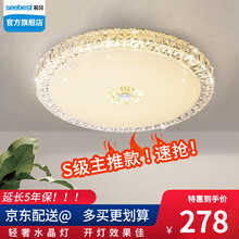 视贝LED吸顶灯卧室客厅水晶灯现代简约灯具平板房间灯具套餐超薄轻奢温馨 晶韵36W长50cm遥控无极调光(主推)