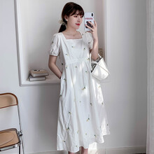 敏潮格伦哺乳夏装外出时尚哺乳期孕妇产后喂奶衣服辣妈款哺乳连衣裙夏季潮 图片色 L