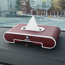 标弹 适用于宝马车载纸巾盒抽挂式1系3系5系7系6GTX1X2X3X4X5汽车内装饰用品 宝马【酒红】标准版【号码牌+手机支架+镶钻】