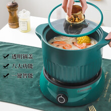 一壶百饮分体式多功能电炖锅家用全自动插电陶瓷锅煲汤锅养生煲神器炖汤锅快速煮粥锅智能砂锅 5L煲J玻璃盖(绿)+祖母绿底座A【旋钮款】