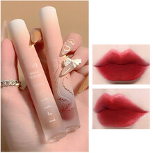 BLUETHIN浮雕蝴蝶结唇釉唇泥学生党素颜显白ins哑光雾面丝绒裸色学生款平价口红正品 【两支】V03-酒渍血珀