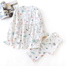 风海有夏月子服棉夏 夏季月子服5月份产后薄款加肥加大码薄款200斤孕妇睡衣夏天6月份7 ZF白底小树叶蕾丝(V领纱布) 4XL码(180-210斤)