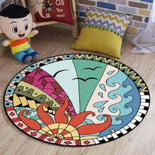 儿童房地毯卡通卧室少女满铺房间茶几床边地毯客厅家用宝宝爬行垫花睡神 5 1米直径