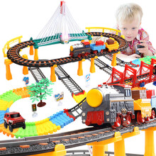 益米 拖马斯小火车 儿童玩具男孩轨道车玩具套装 赛车轨道汽车 双层灯光轨道 节日礼物