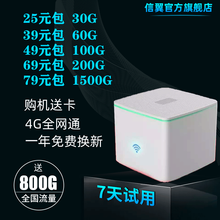 信翼全网通4G随身wifi便携路由器移动无限流量免插卡usb无线卡托电信笔记本手机车载mifi上网宝 家用/商用CPE 小方块 月享电信1500G一年套餐