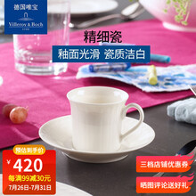 德国唯宝（Villeroy&Boch）赛琳妮系列进口下午茶茶具套装欧式浮雕建筑古典艺术白 一杯一碟
