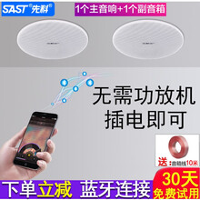 先科 蓝牙吸顶音响喇叭套装 吊顶天花会议家用有源无线背景音乐门店铺家庭客厅嵌入式音箱公共广播系统 蓝牙全频版吸顶音响一拖一