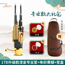宏艺凤鸣14簧17簧21簧初学扩音紫竹圆笙方笙厂家直销 17D升级款漆金笙+朱砂+黄蜡+笙盒