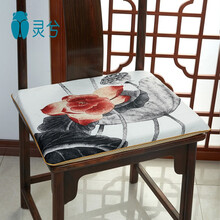 灵兮 椅垫坐垫轻奢现代新中式古典红木沙发坐垫太师椅坐垫家用棉麻椅垫座垫通用 S5 45x45cm